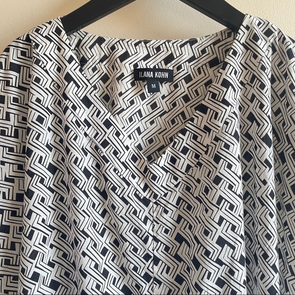 Ilana Kohn cotton easy shift dress black and white size M lightweight - Picture 3 of 9